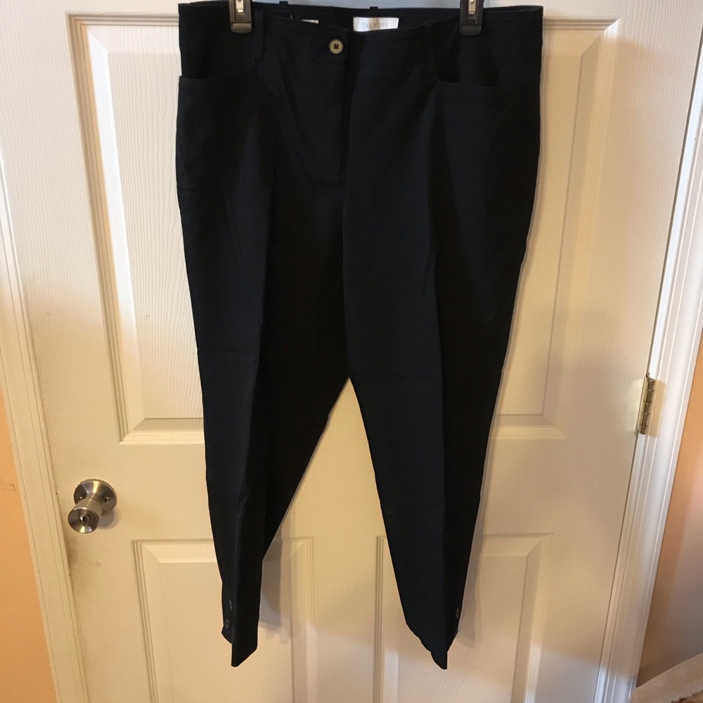 Talbots pants black S 14 4 pockets zipper stretch